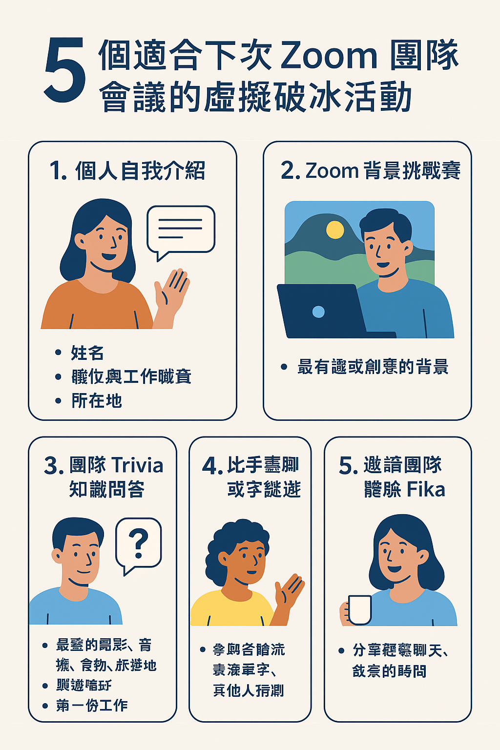 5 個適合下次 Zoom 團隊會議的虛擬破冰活動 | 秒聽錄音 TinRec