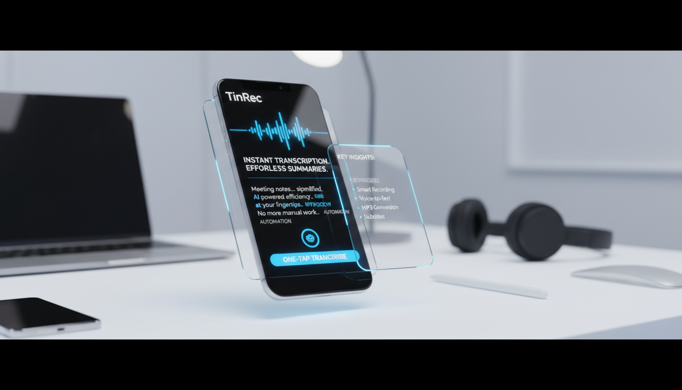 不再手忙腳亂!2026 AI會議紀錄神器推薦:TinRec (秒聽錄音) 幫你一鍵生成逐字稿與重點摘要