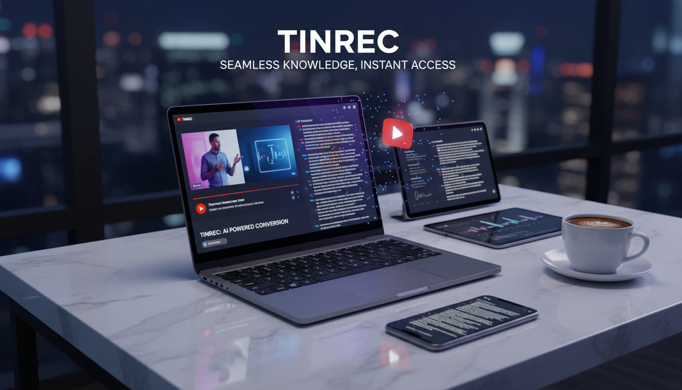 2026年 5 款 YouTube視頻轉文字工具推薦，告別手打逐字稿 (含 Tinrec 評測)