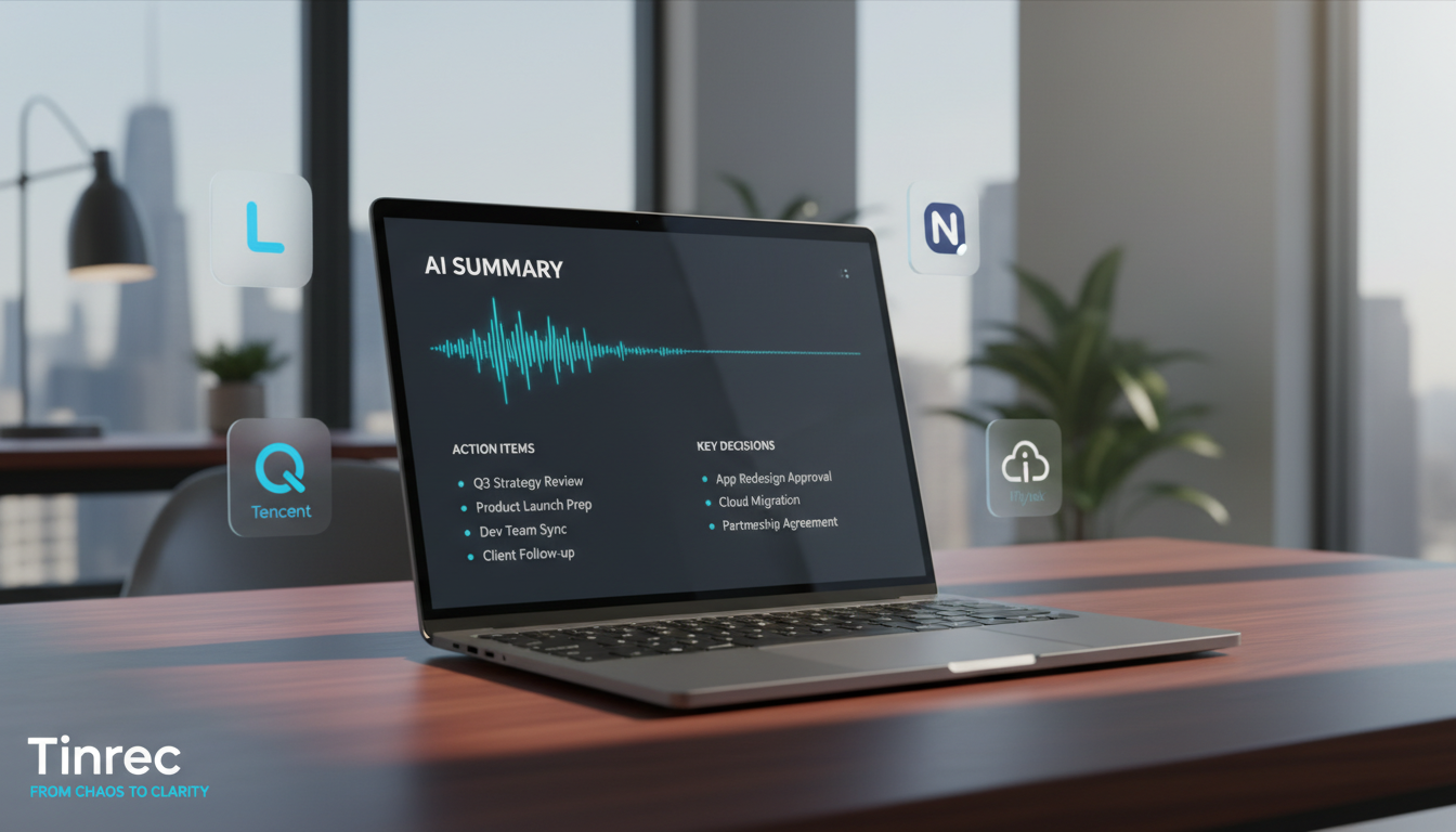 2026年5款高效率會議紀要App推薦:AI自動整理逐字稿與待辦,告別手打痛點(含 Tinrec 評測)