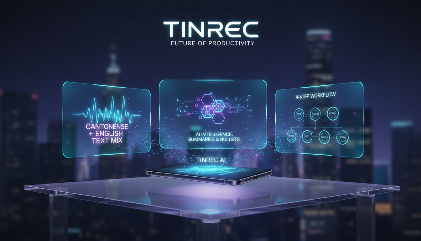 Tinrec廣東話錄音轉文字工具教學：4步完成逐字稿與AI總結實操 (2026評測)