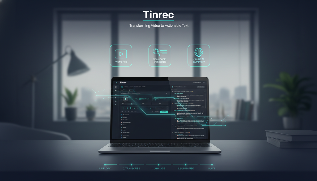 VEED與Tinrec免費視頻轉文字線上教學：5步完成逐字稿生成實操