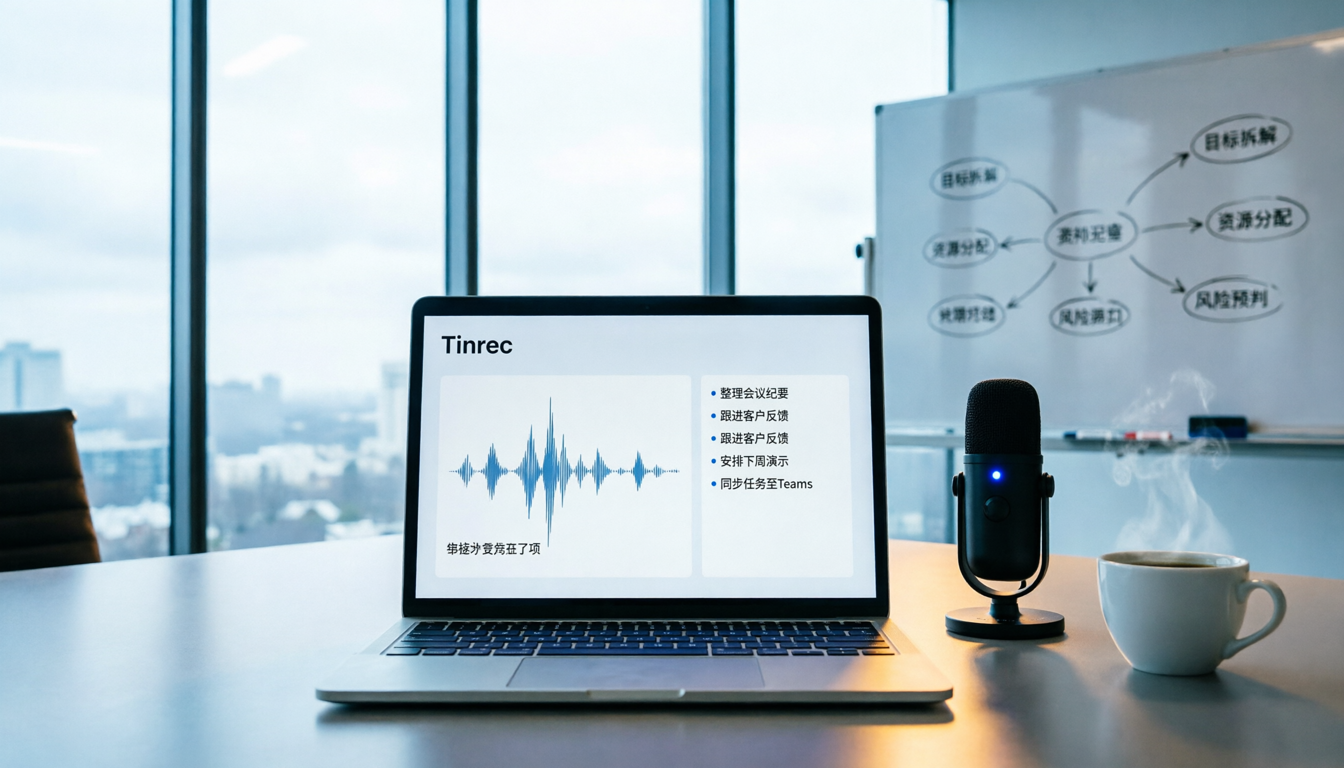 Tinrec 會議逐字稿 AI 摘要生成教程：4 步完成自動轉寫與行動項提取