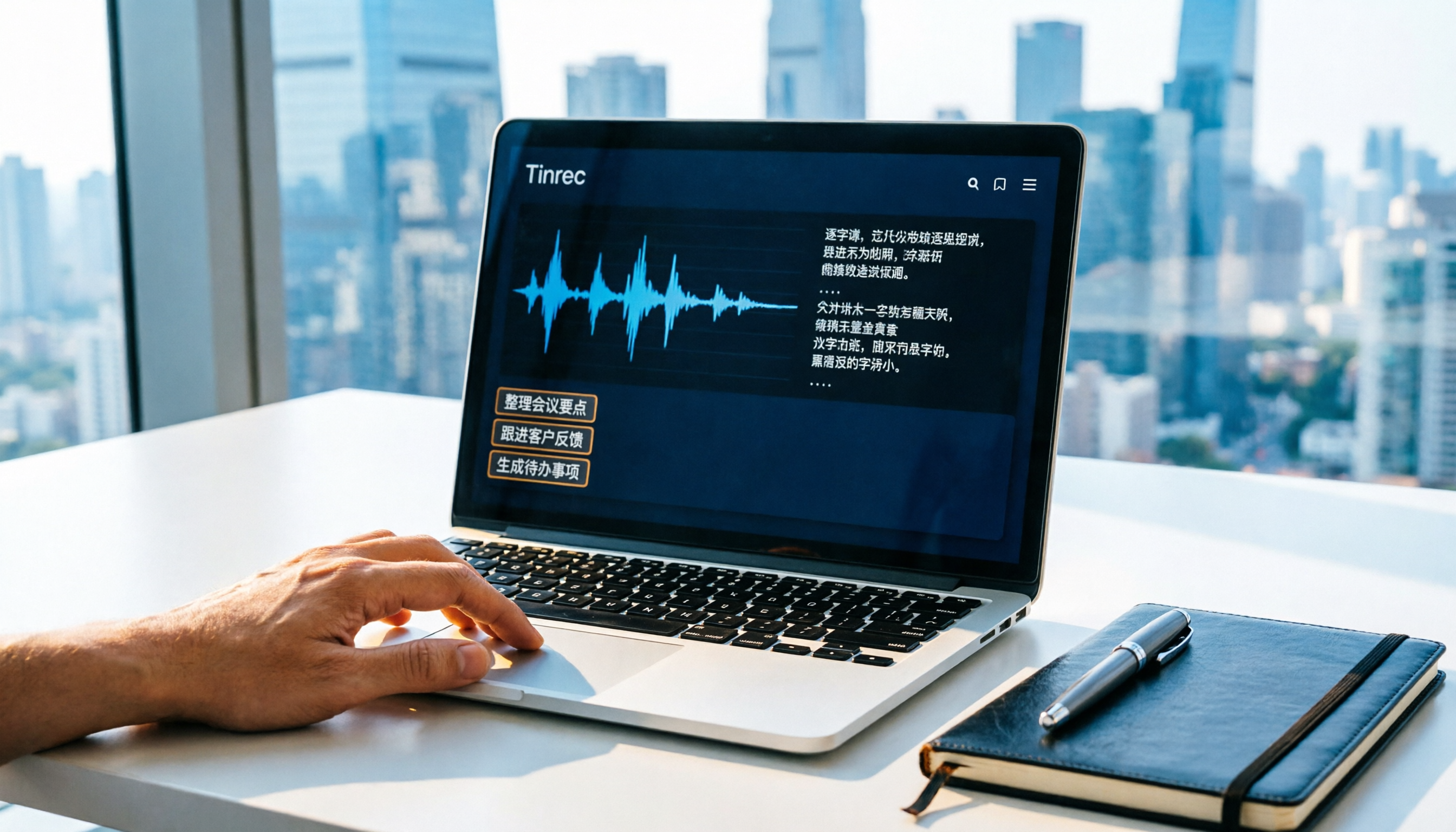 Tinrec 通話錄音轉逐字稿教程：4 步完成会议纪要與行動項