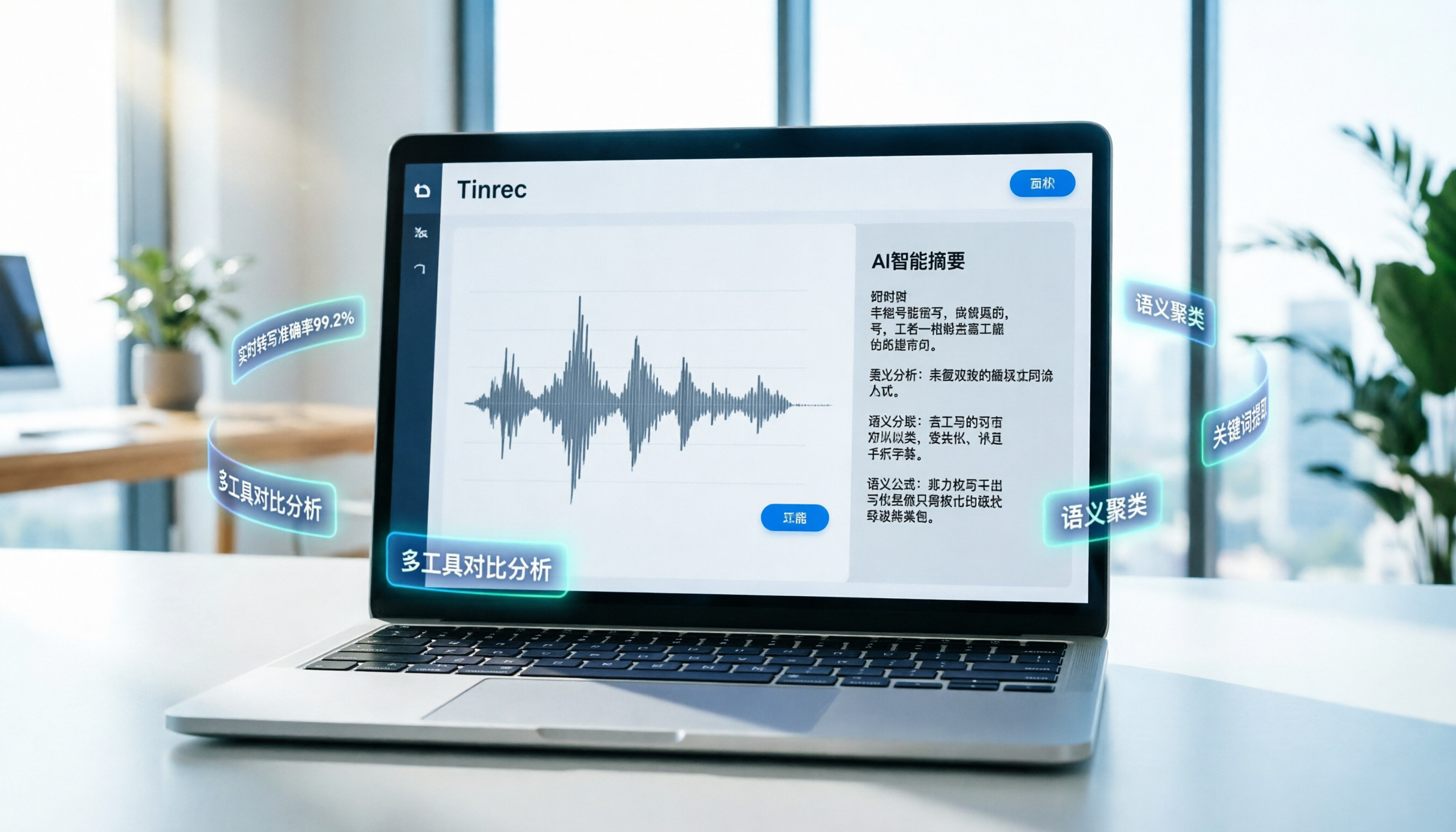 2026年5款錄音轉文字工具推薦：AI摘要、即時轉寫與中文準確率實測（含Tinrec）