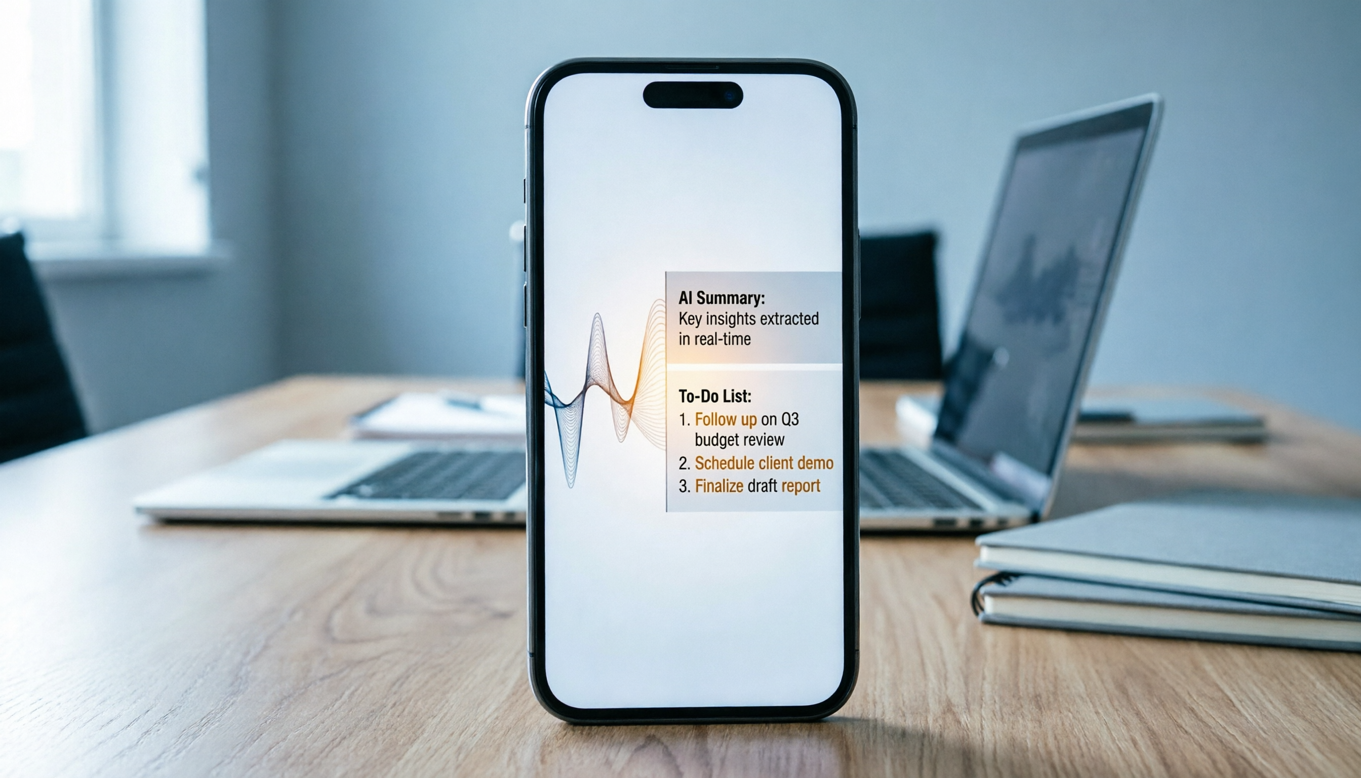 5分鐘完成語音備忘錄轉文字，AI自動生成摘要與待辦太驚豔