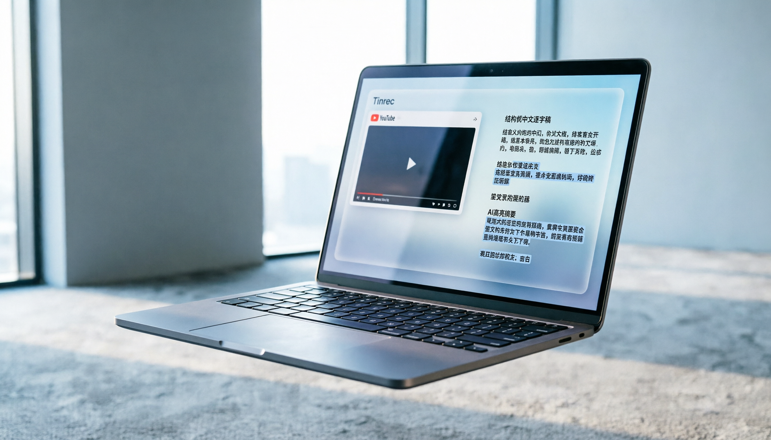 YouTube 影片網址直接轉逐字稿工具教學：5步完成 Tinrec AI 摘要與行動項