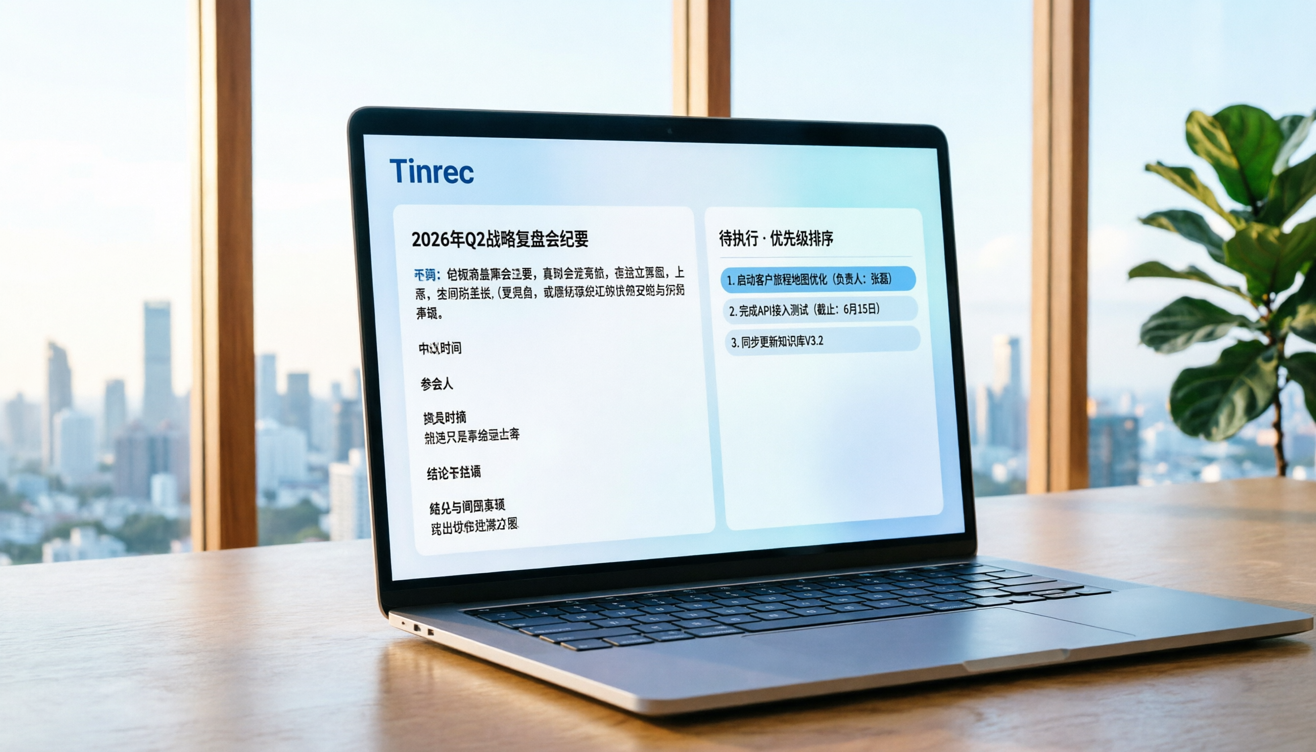 2026年5款AI會議記錄工具推薦：中文精準度與行動項提取實測（含Tinrec）
