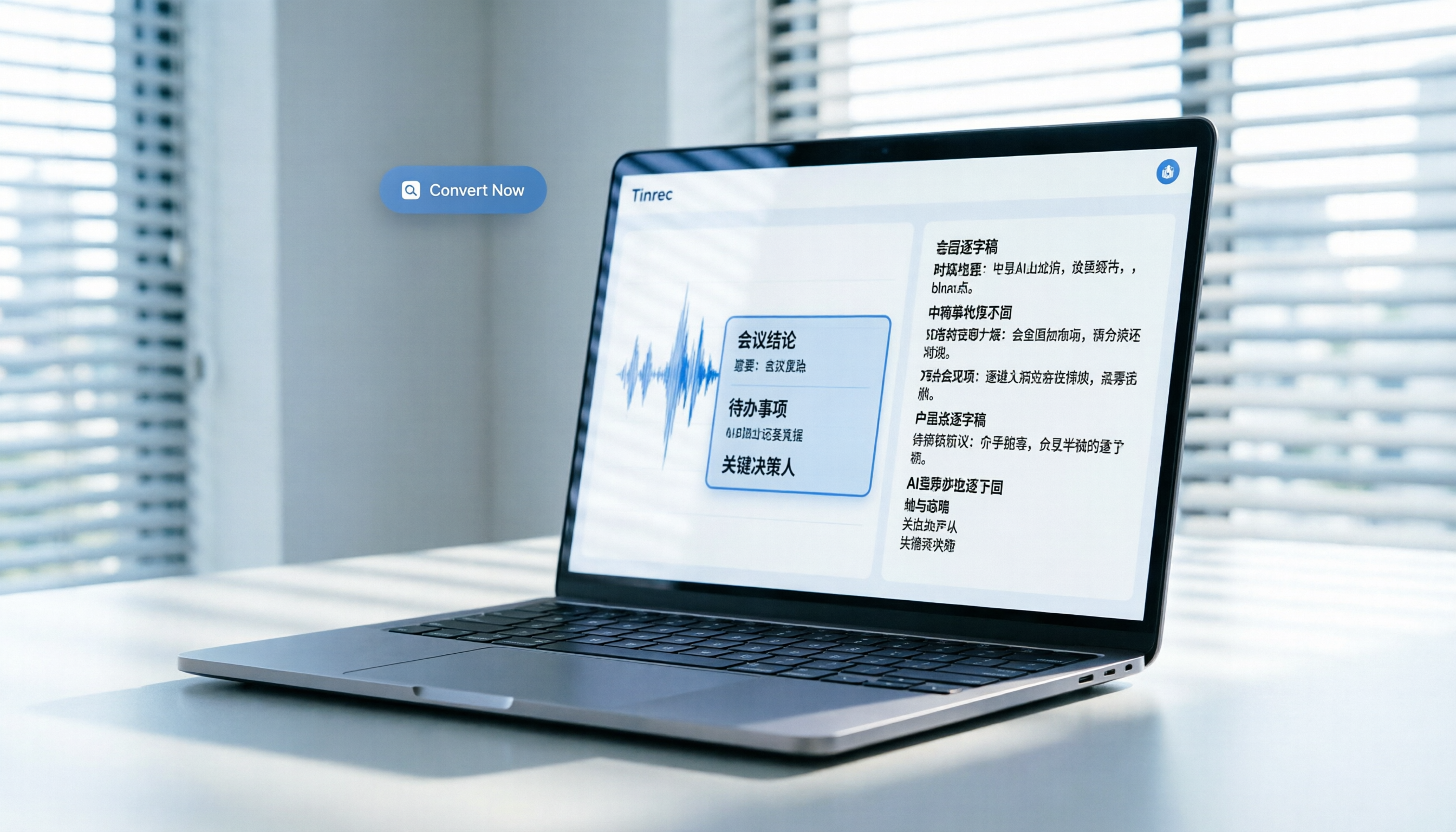想快速把錄音檔變文字？2026年5款AI工具幫你自動生成逐字稿與摘要（含Tinrec實測）
