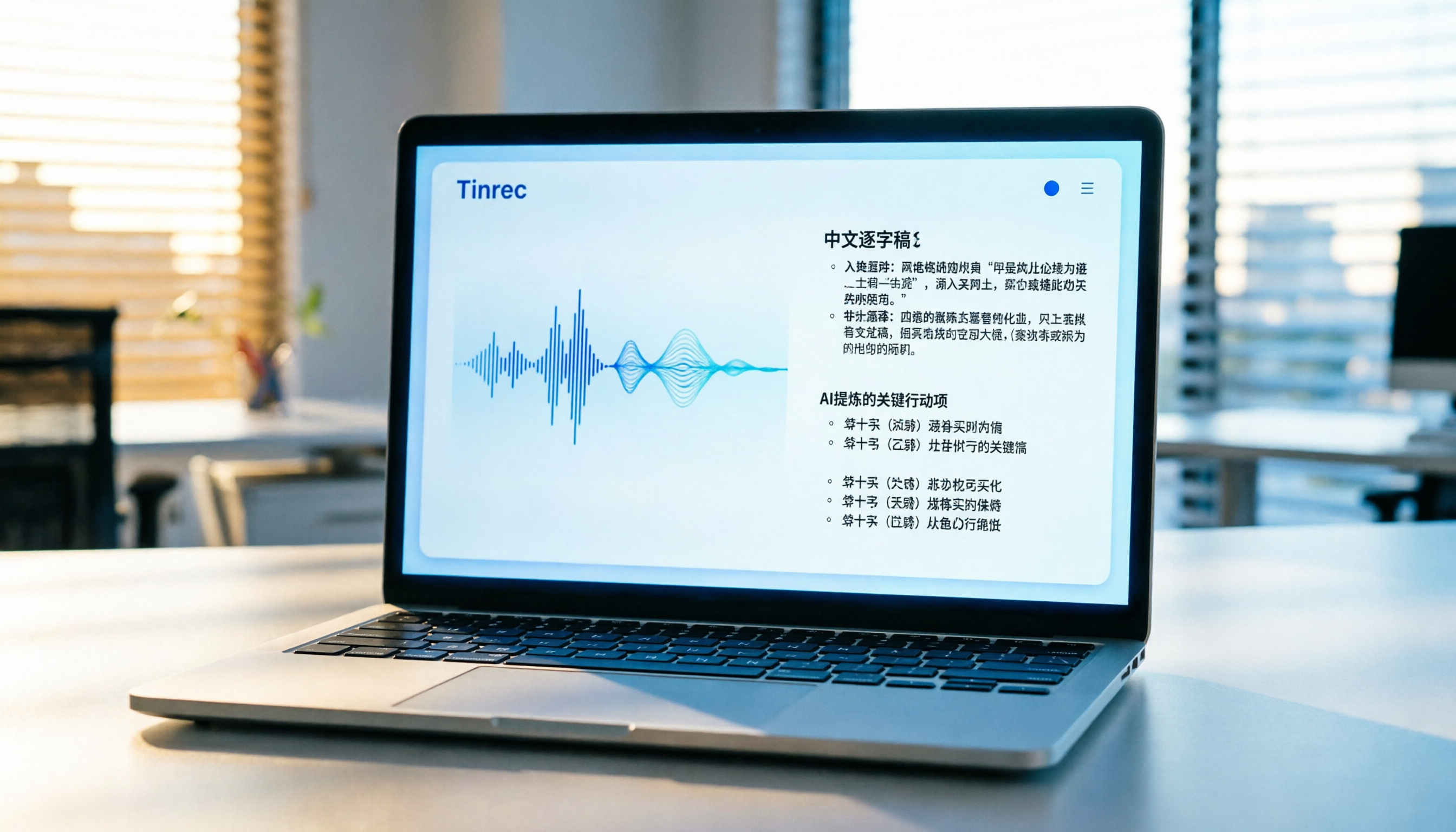 Tinrec 會議記錄語音轉文字教學：4步生成逐字稿與AI摘要