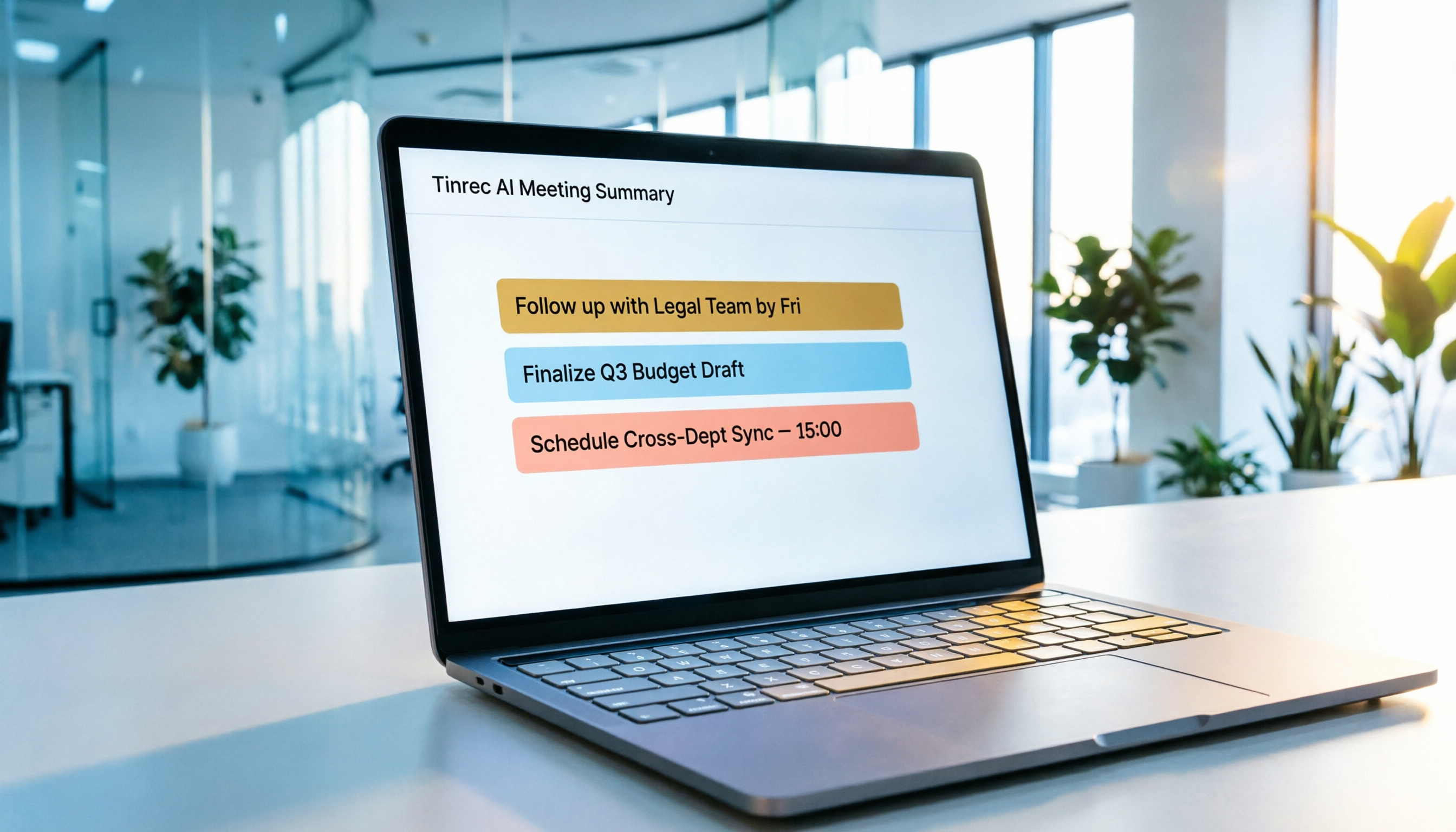 Tinrec 智慧會議紀要生成教程：4步完成逐字稿與行動項