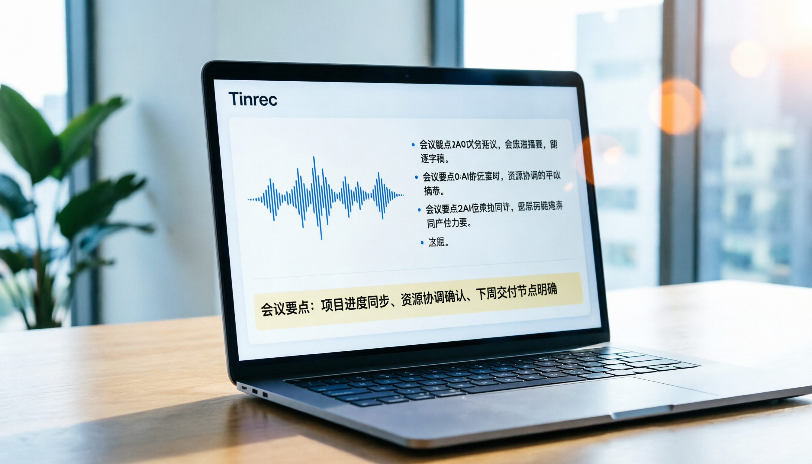 Tinrec 音訊轉換成文字教程：4步完成逐字稿與AI摘要實操