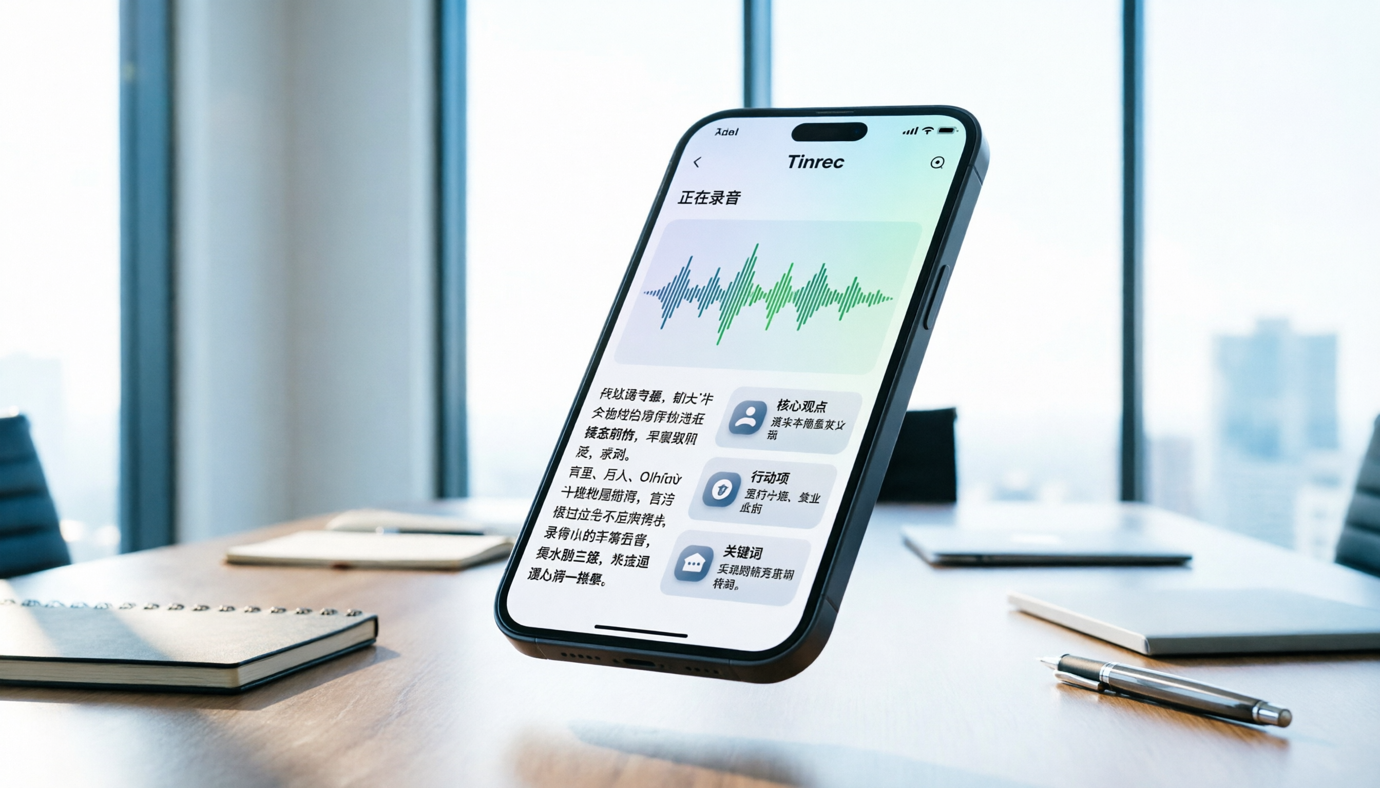 2026會議紀錄錄音轉文字App推薦：Tinrec對比Otter/Notta，中文精準度與AI摘要實測