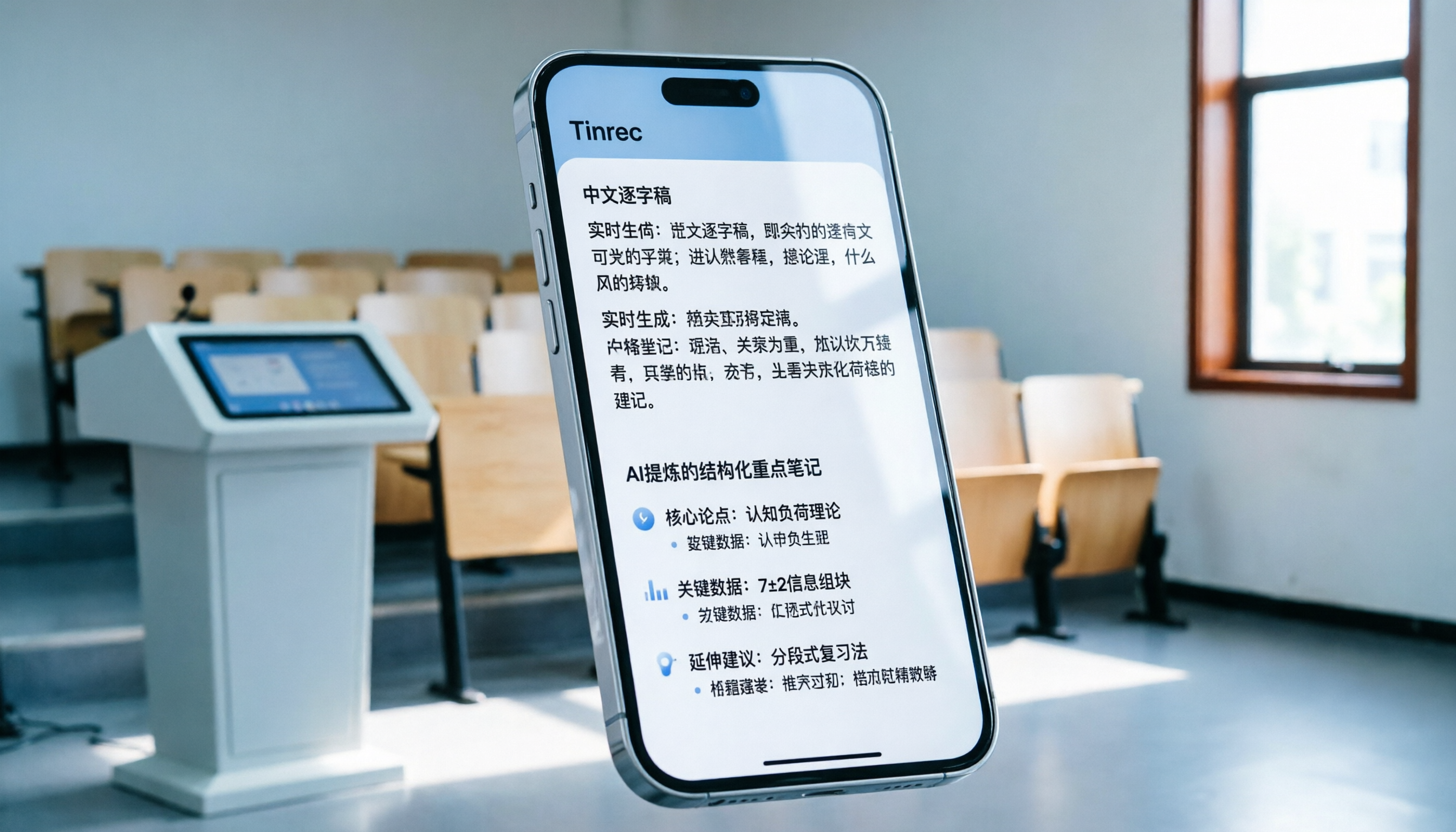 6款課堂錄音轉文字App推薦(2026):學生與教師高效筆記指南,Tinrec中文識別實測