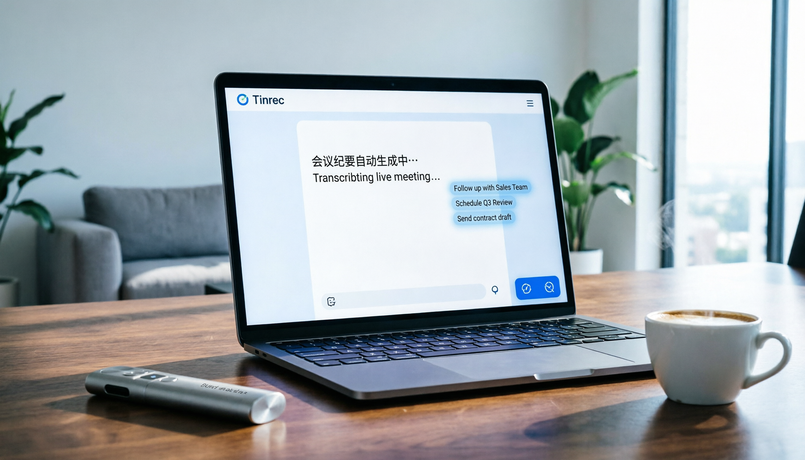 2026 同聲傳譯軟體推薦：5款AI錄音工具實測，Tinrec中文識別與行動項提取效率提升3倍