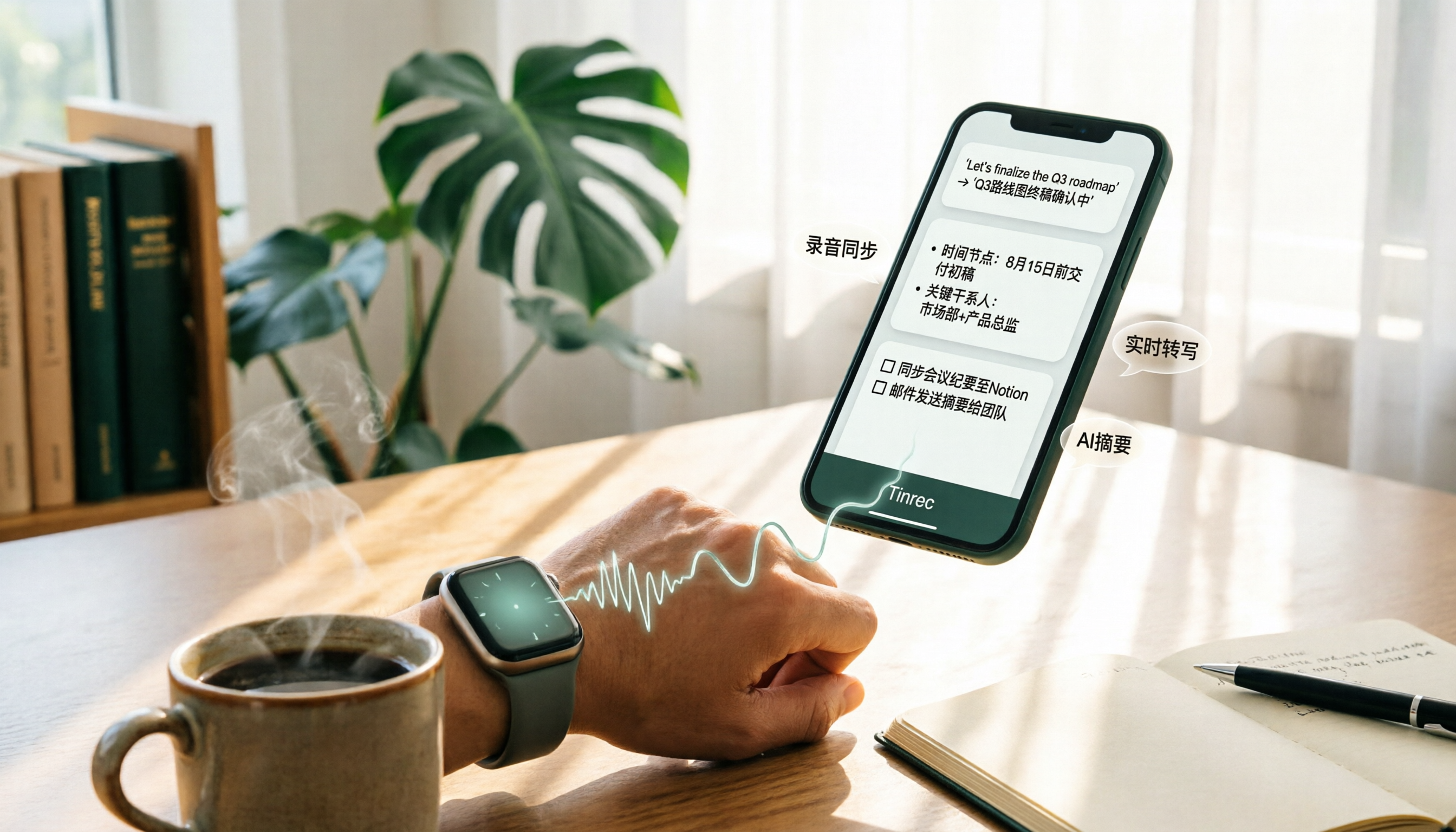 2026年4款Apple Watch錄音到iPhone工具橫向對比:同步、轉文字、AI整理